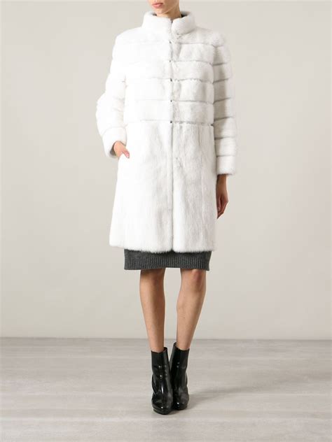 fendi white fur coat|fendi fur jacket women's.